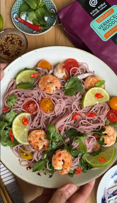 Summer Thai Noodle Salad with King Prawns