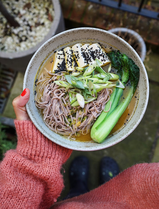 10-minute Ramen Recipe: Soba Noodle & Mighty Miso Broth